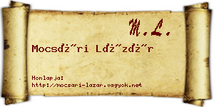 Mocsári Lázár névjegykártya